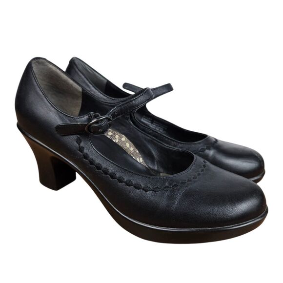 Dansko Bett Nappa Mary Jane Pumps Sz 37 US 6.5 - 7 Black Block Heel - Picture 1 of 12
